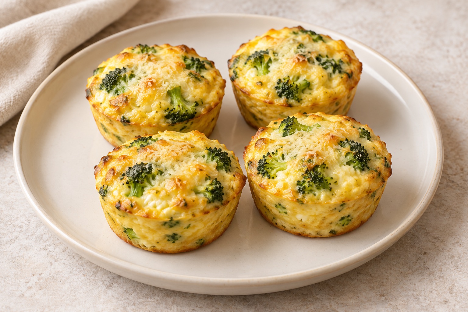 Serving suggestion for Broccoli Parmesan Breakfast Egg Muffins