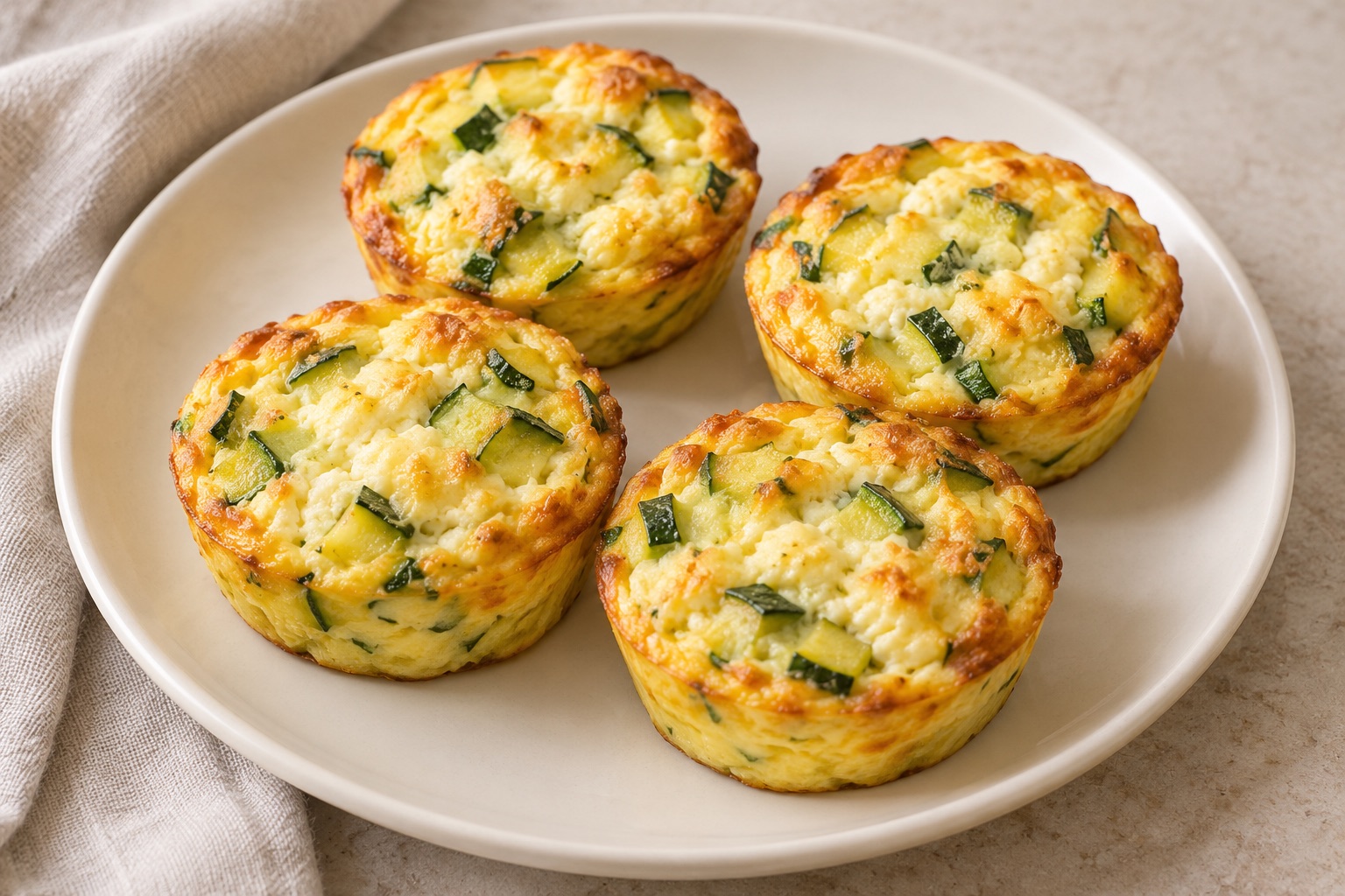 Serving suggestion for Zucchini Ricotta Breakfast Egg Muffins