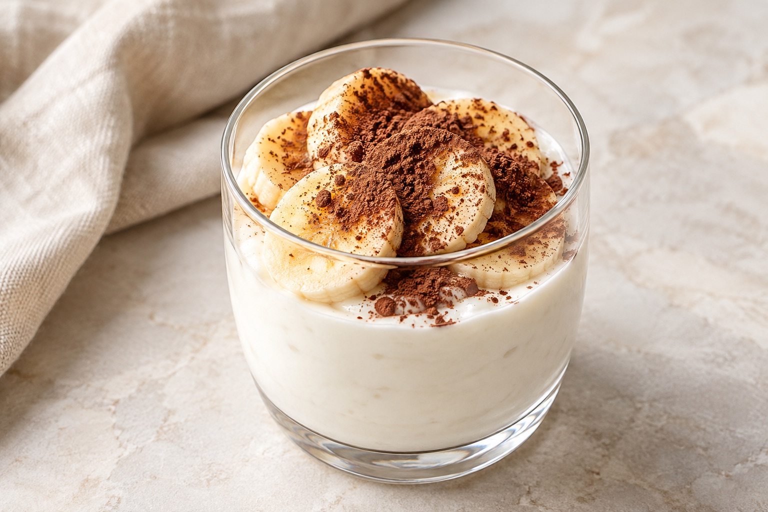 Serving suggestion for Banana Cocoa Skyr Dessert Cups