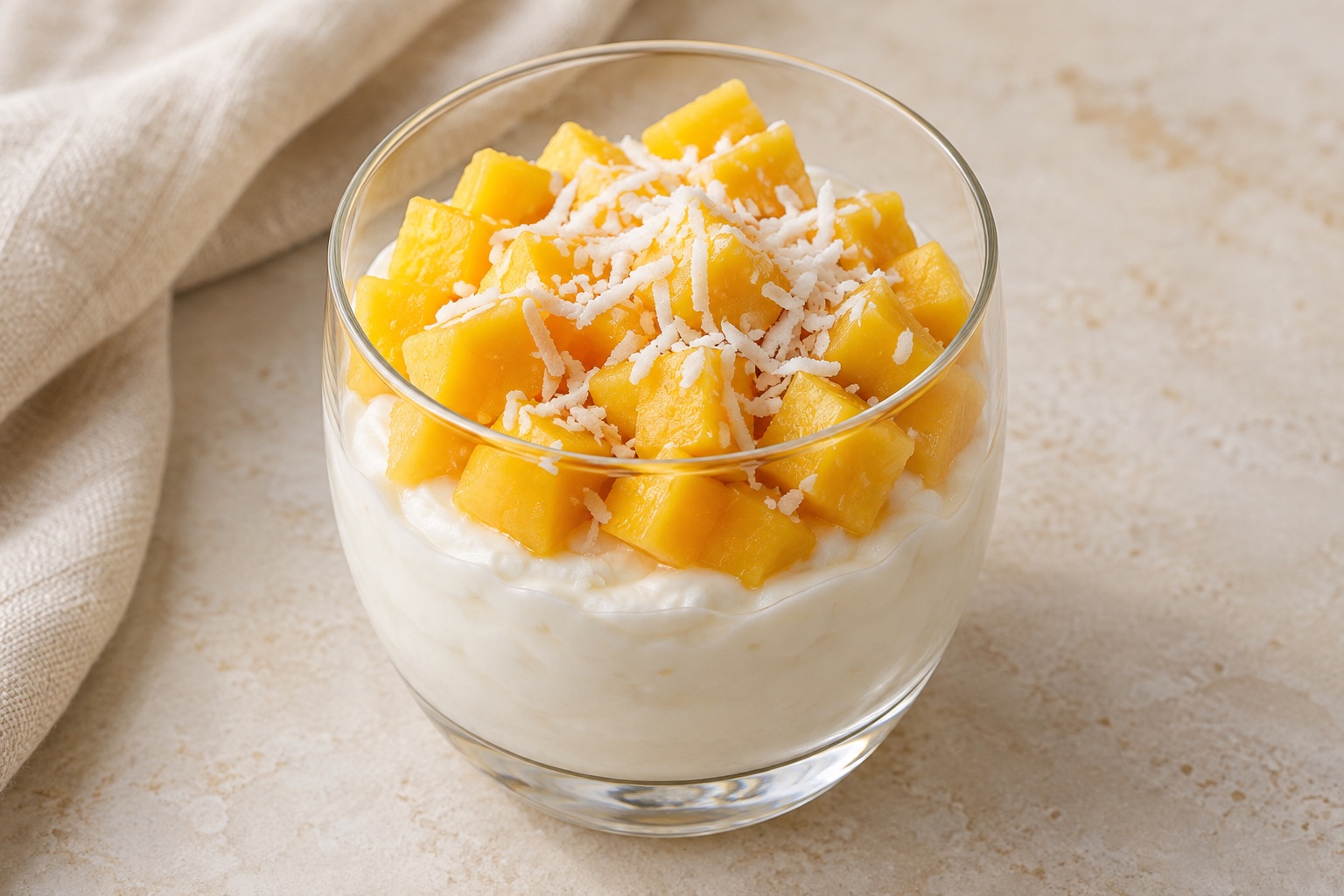 Serving suggestion for Mango Coconut Skyr Dessert Cups