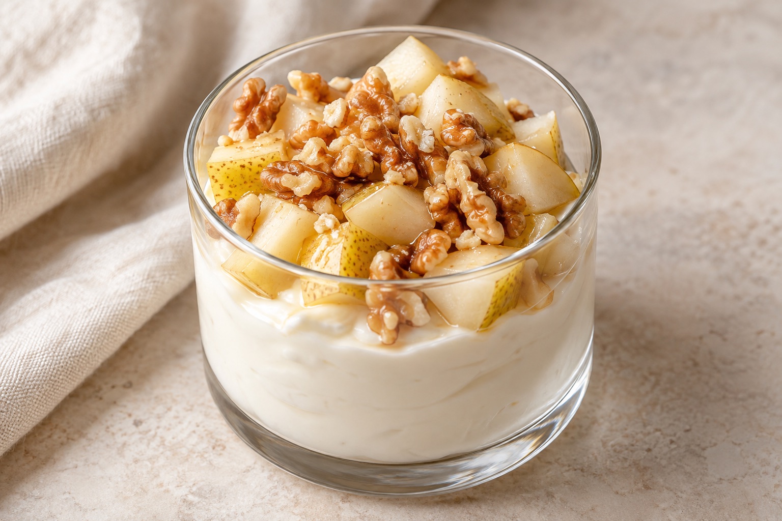 Serving suggestion for Pear Walnut Skyr Dessert Cups